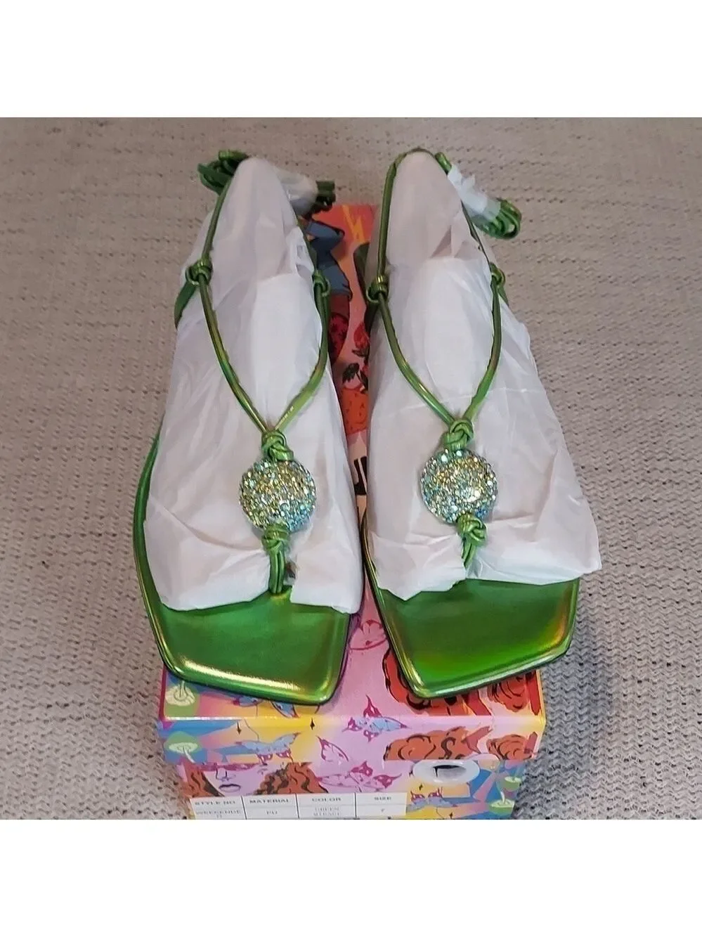 Jeffrey Campbell Weekender Wrap Around Sandal in Green Mirage